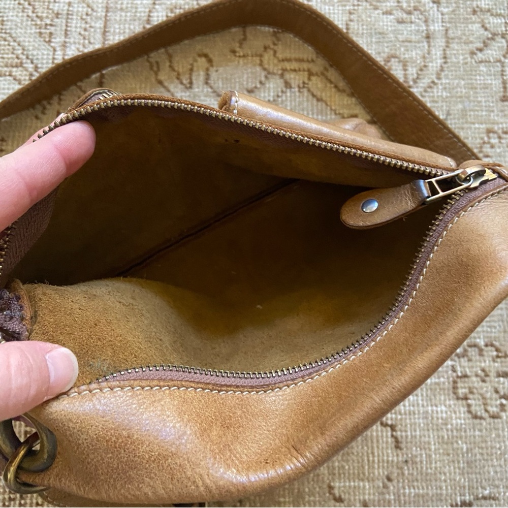 Vintage Roots Villager Tribe Brown Leather Purse with Long Adjustable Strap - Picture 11 of 11